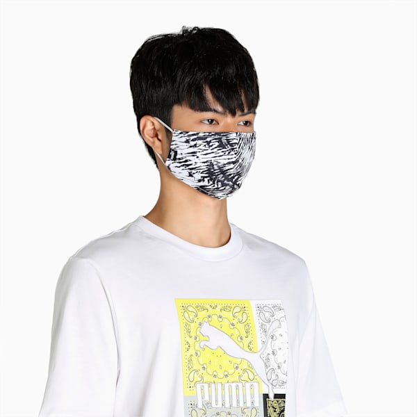 Run Graphic Face Mask Pack of 2, PUMA Black-Mineral Blue-AOP, extralarge-IND