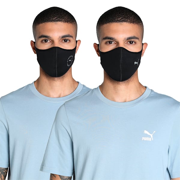 PUMA Running Face Mask Pack of 2, PUMA Black-PUMA White, extralarge-IND