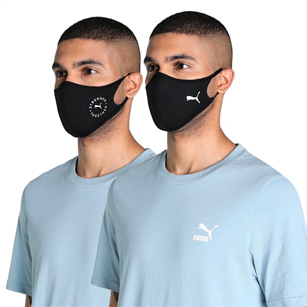 PUMA Running Face Mask Pack of 2, PUMA Black-PUMA White, extralarge-IND