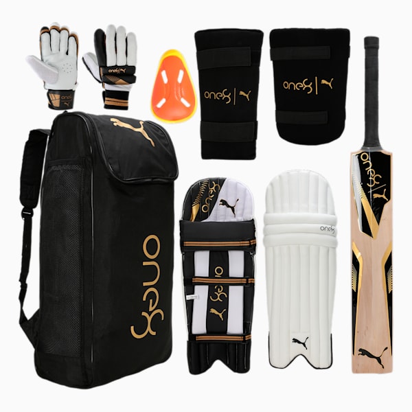 PUMA x one8 Starter Cricket Kit, PUMA Black-PUMA Gold, extralarge-IND