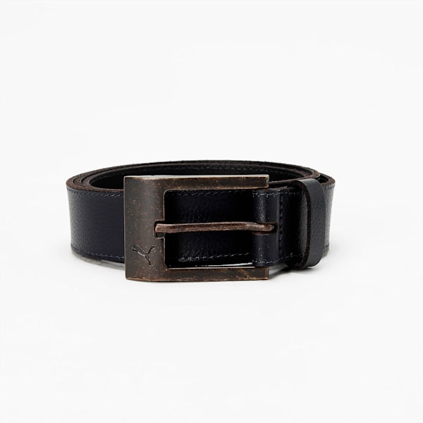 Stylised Leather Belt, PUMA Navy, extralarge-IND