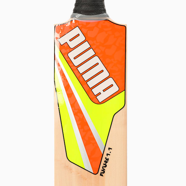 Future 1.1 Kashmir Willow Cricket Bat, Fast Yellow-Ultra Orange, extralarge-IND