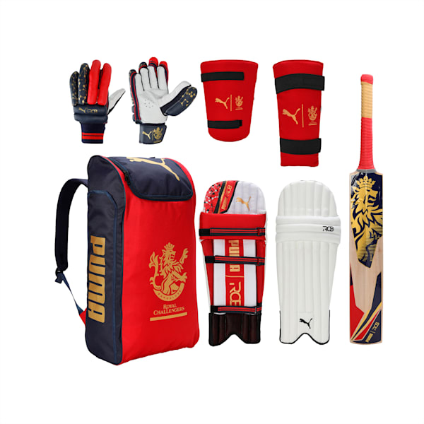 PUMA x Royal Challengers Bangalore Cricket Kit, Navy Blazer-Flame Scarlet, extralarge-IND
