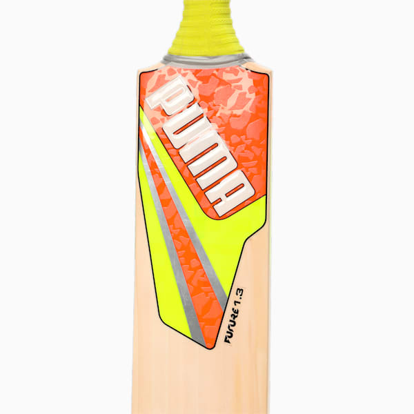 Future 1.3 English Willow Cricket Bat, Fast Yellow-Ultra Orange, extralarge-IND