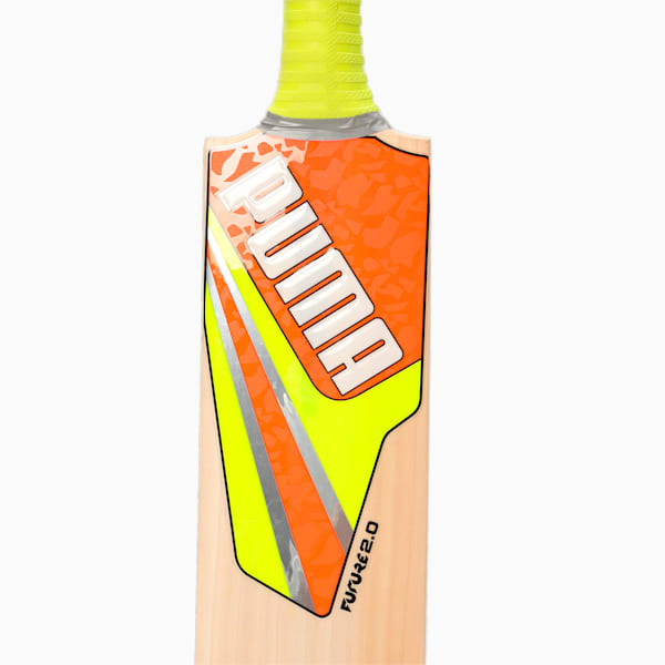Future 2.0 English Willow Cricket Bat, Fast Yellow-Ultra Orange, extralarge-IND
