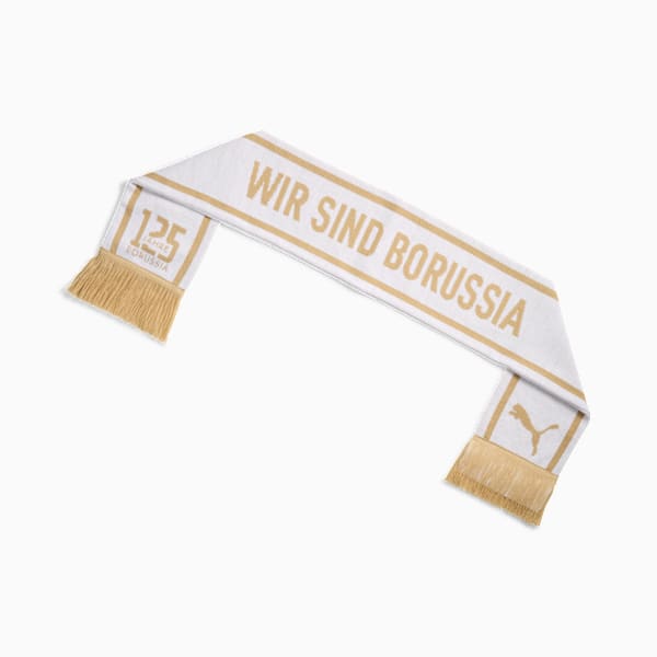Borussia Mönchengladbach Essentials Scarf, PUMA White-Matte Puma Gold, extralarge