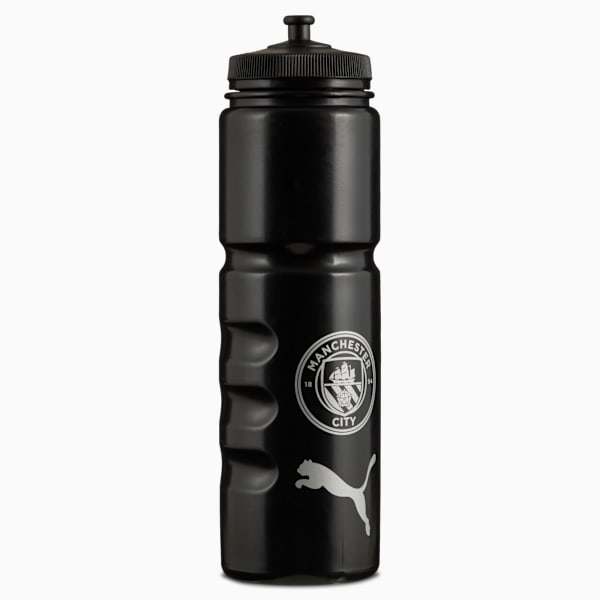 Black PUMA bottle, with Manchester City logo and textured grip.