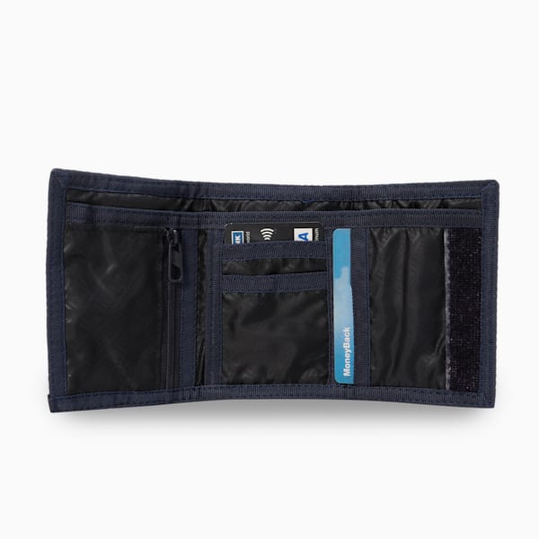 Phase Printed Tri-Fold Wallet, PUMA Navy-Flower AOP, extralarge-IND