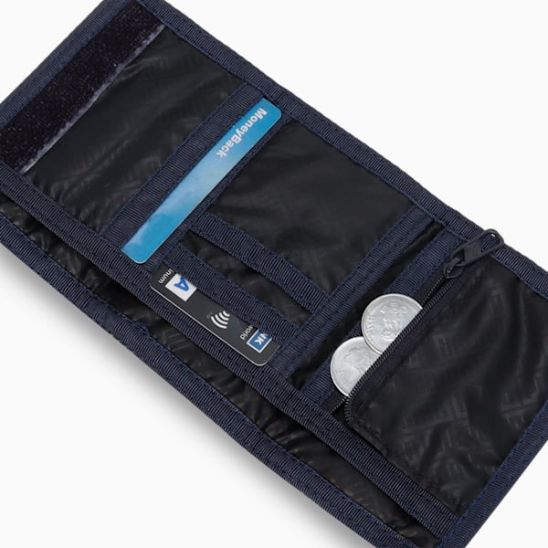 Phase Printed Tri-Fold Wallet, PUMA Navy-Flower AOP, extralarge-IND