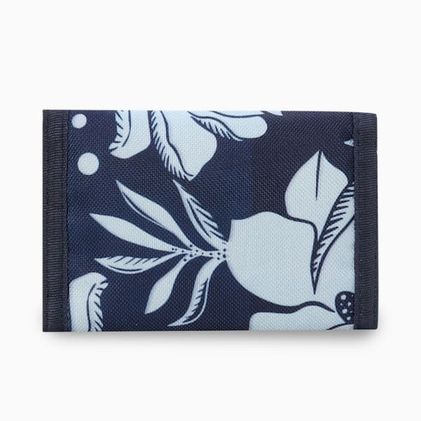 Phase Printed Tri-Fold Wallet, PUMA Navy-Flower AOP, extralarge-IND