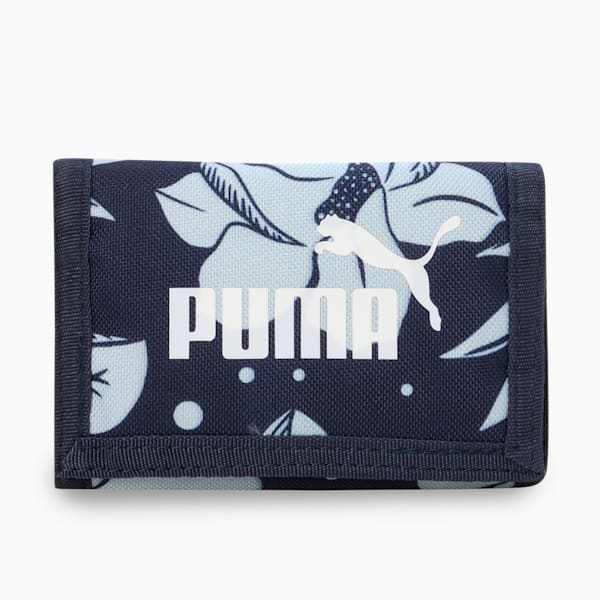 Phase Printed Tri-Fold Wallet, PUMA Navy-Flower AOP, extralarge-IND