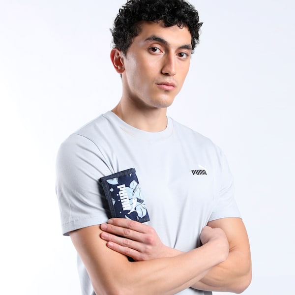 Phase Printed Tri-Fold Wallet, PUMA Navy-Flower AOP, extralarge-IND