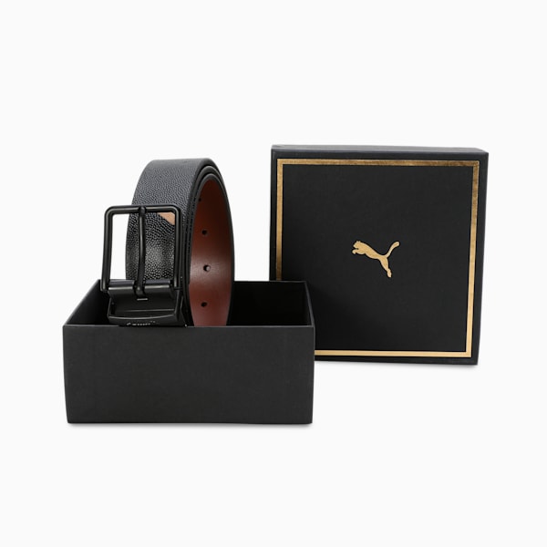 KNIT Leather Belt, PUMA Black-Tan, extralarge-IND