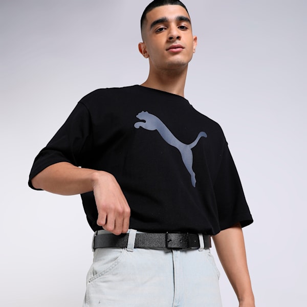 KNIT Leather Belt, PUMA Black-Tan, extralarge-IND