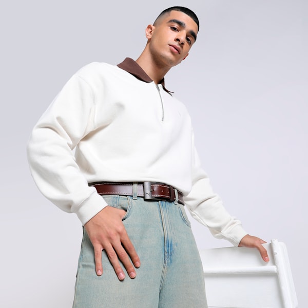 ULTIMO Leather Belt, Chocolate, extralarge-IND