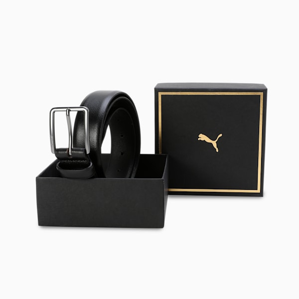 SIGNATURE Leather Belt, PUMA Black-Gunmetal, extralarge-IND