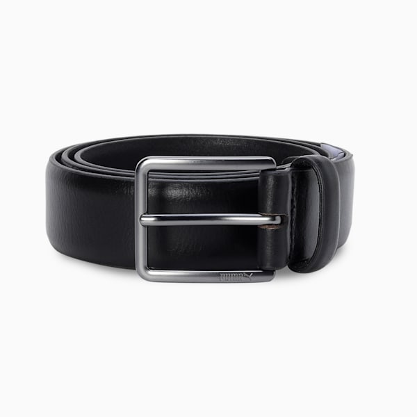 SIGNATURE Leather Belt, PUMA Black-Gunmetal, extralarge-IND