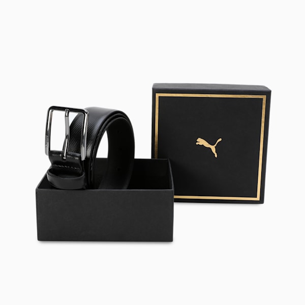 EDGE Leather Belt, PUMA Black-Silver, extralarge-IND