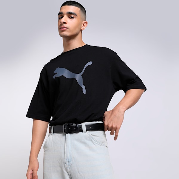 EDGE Leather Belt, PUMA Black-Silver, extralarge-IND