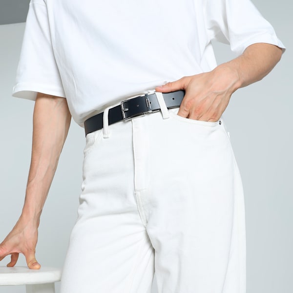 SEOUL Reversible Leather Belt, Chocolate-PUMA Navy, extralarge-IND