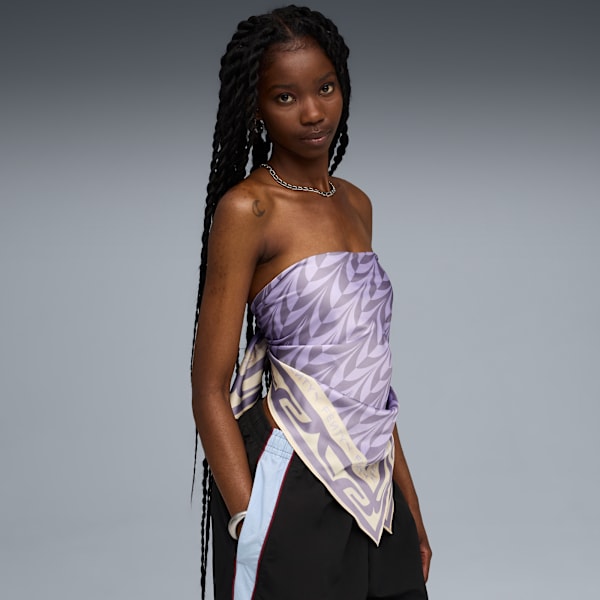 PUMA X Fenty Soft Printed Scarf, Pale Plum-Alpine Snow, extralarge-IND