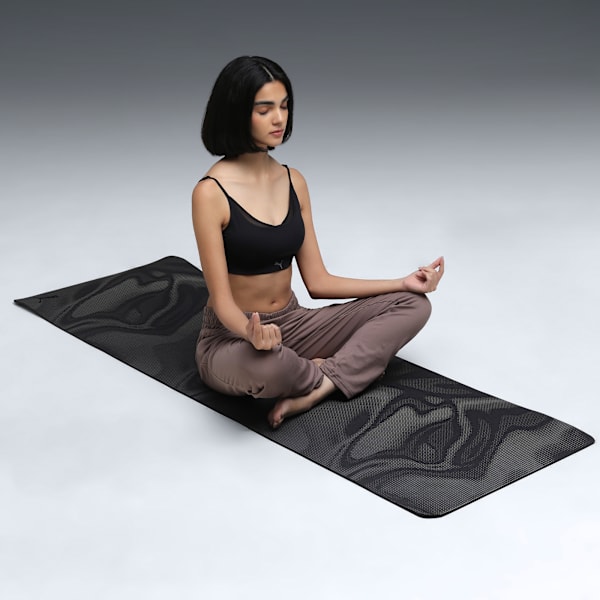 Everyday Printed Yoga Mat, PUMA Black-Rock Ridge, extralarge-IND
