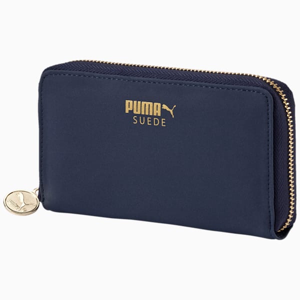 Suede East-West Wallet, peacoat, extralarge-IND