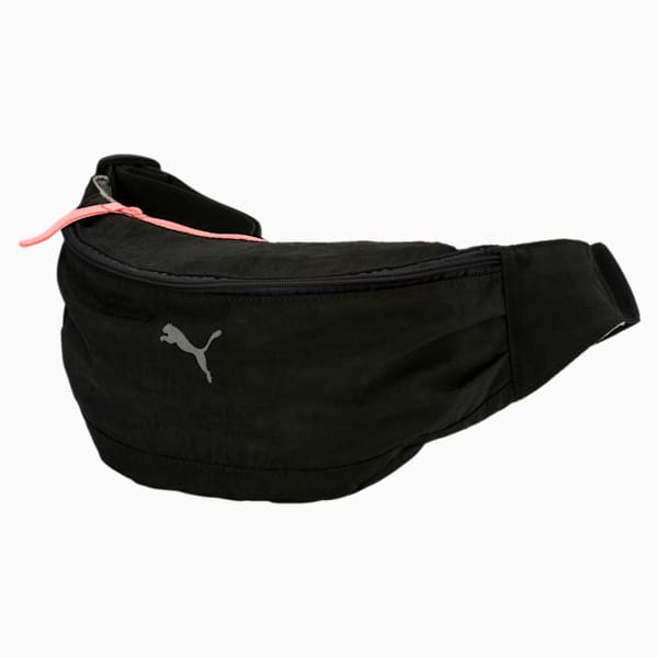 Running Waist Belt, Puma Black-Soft Fluo Peach, extralarge