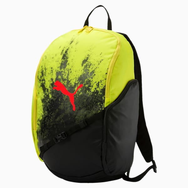 Liga Unisex Backpack, Fizzy Yellow-Black-Red Blast, extralarge-IND