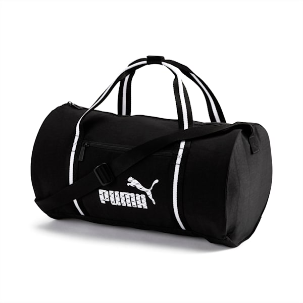Women's Barrel Bag S, Puma Black-Puma White, extralarge