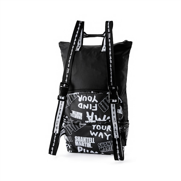 PUMA x SHANTELL MARTIN Women's 2-Way Backpack, Puma Black-Puma White, extralarge