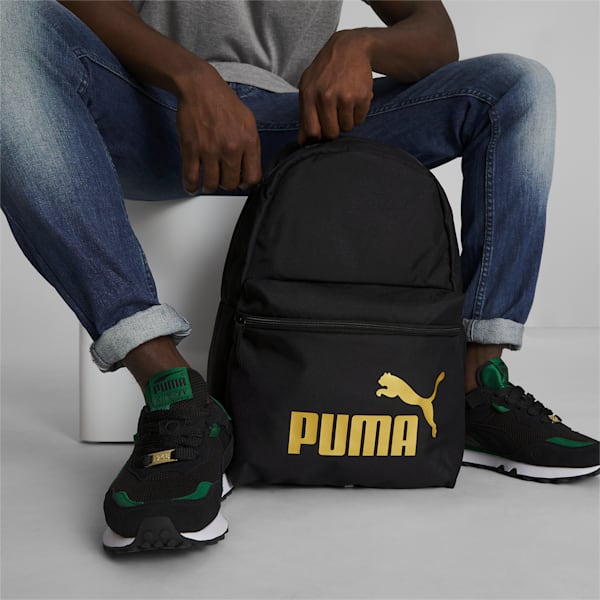 Phase Backpack, Puma Black-Golden logo, extralarge