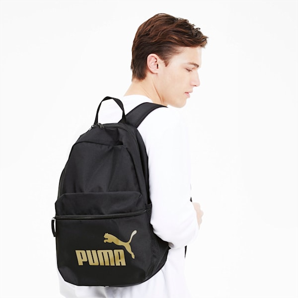 PUMA Phase Unisex Backpack, Puma Black-Golden logo, extralarge-AUS