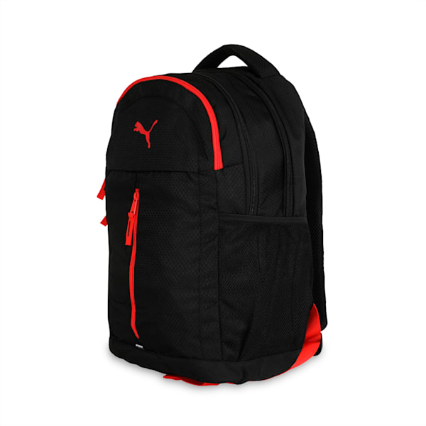 PUMA Pals Backpack, Puma Black-Poppy Red, extralarge-IND