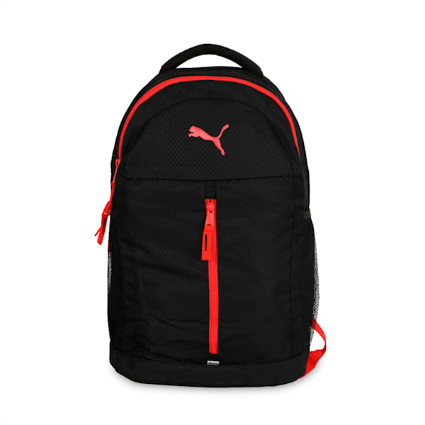 PUMA Pals Backpack, Puma Black-Poppy Red, extralarge-IND