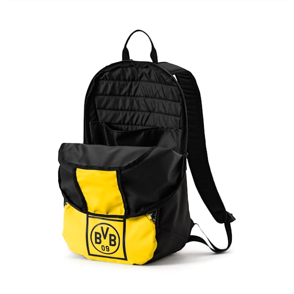 BVB Fanwear Backpack, Puma Black-Cyber Yellow, extralarge