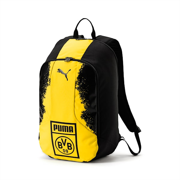 BVB Fanwear Backpack, Puma Black-Cyber Yellow, extralarge
