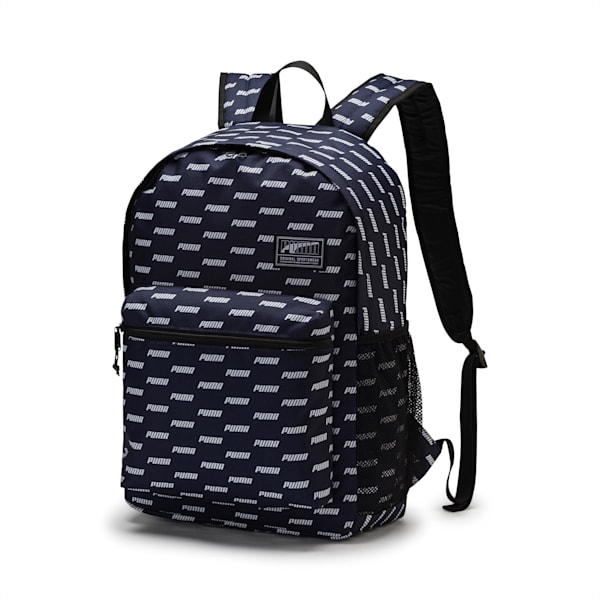 PUMA Academy Backpack, Peacoat-PUMA wording AOP, extralarge