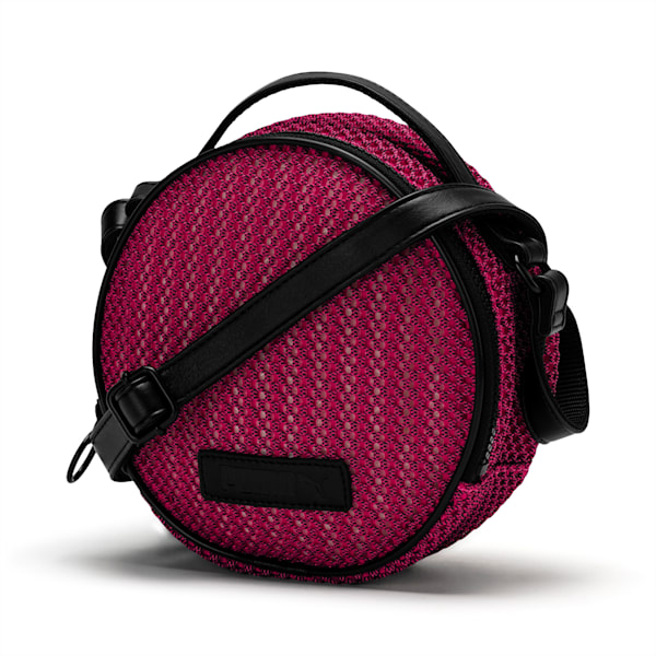 Prime Time Festival Round Shoulder Bag, Fuchsia Purple-Puma Black, extralarge