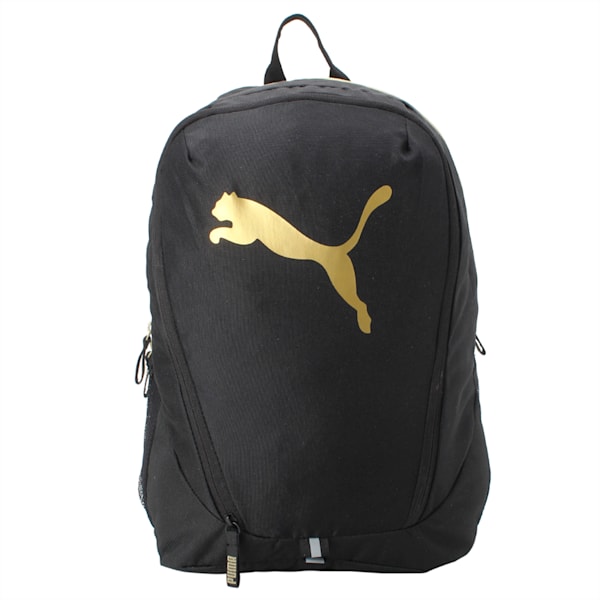 PUMA Cat Backpack IND, Puma Black-Gold, extralarge-IND