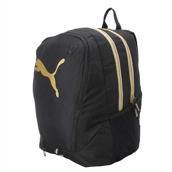 PUMA Cat Backpack IND, Puma Black-Gold, extralarge-IND