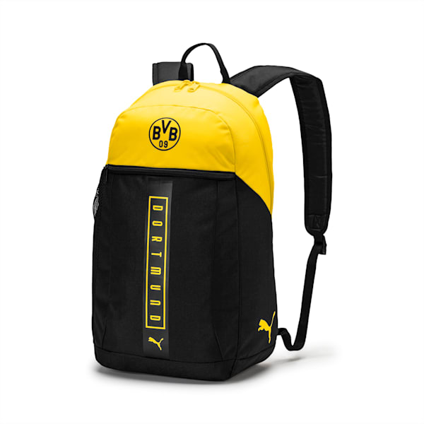 BVB Fan Backpack, Puma Black-Cyber Yellow, extralarge