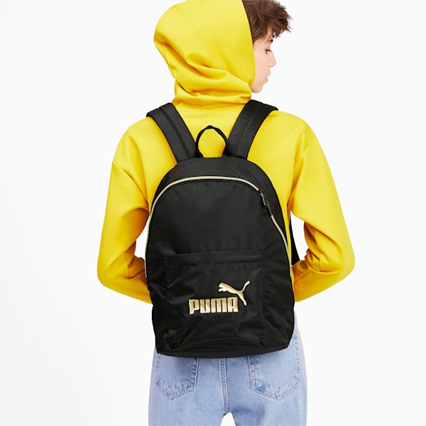 Core Seasonal Backpack, Puma Black-Gold, extralarge