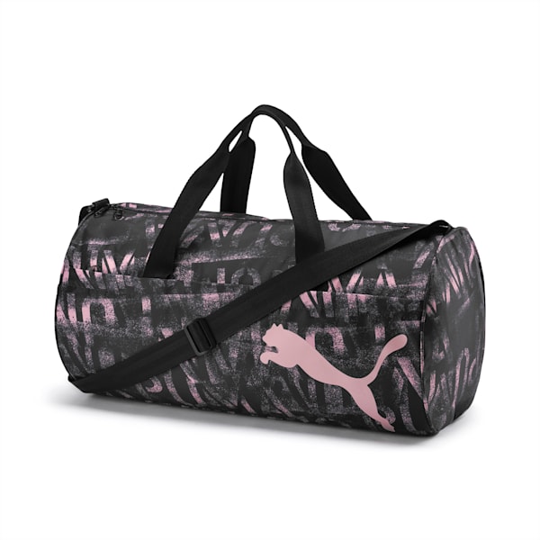 AT ESS Barrel Bag, Puma Black-Bridal Rose-AOP, extralarge