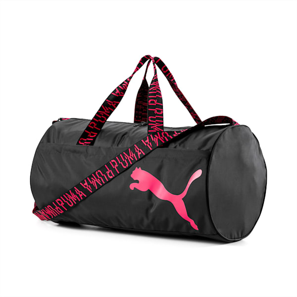 Bolso tipo barril AT ESS, Puma Black-Pink Alert-AOP, extralarge