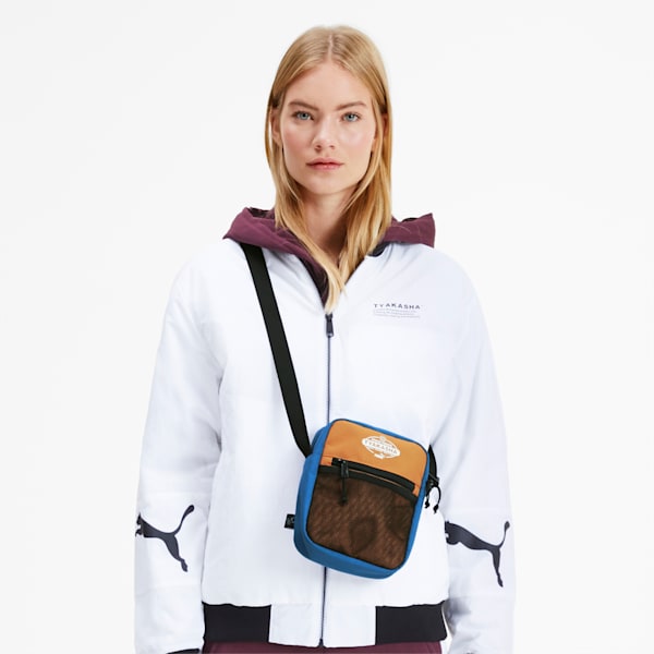 PUMA x TYAKASHA Crossbody Bag, G.Blue-F.Brick-B.Brown, extralarge