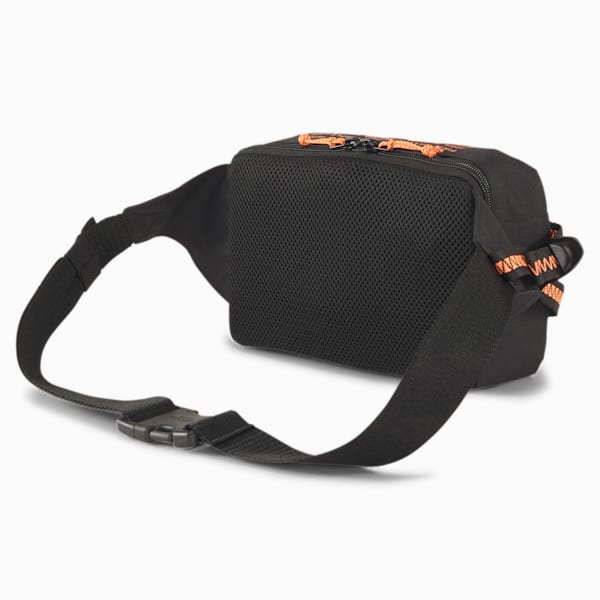 PUMA x FIRST MILE Running Waist Bag, Puma Black-Fizzy Orange, extralarge