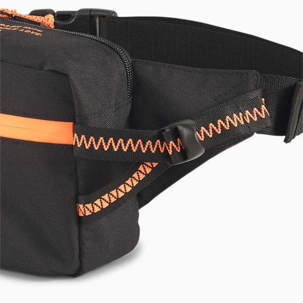 PUMA x FIRST MILE Running Waist Bag, Puma Black-Fizzy Orange, extralarge