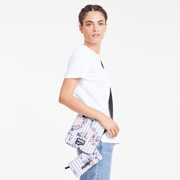 Prime Time Festival Pouch, White-Black-flower AOP, extralarge
