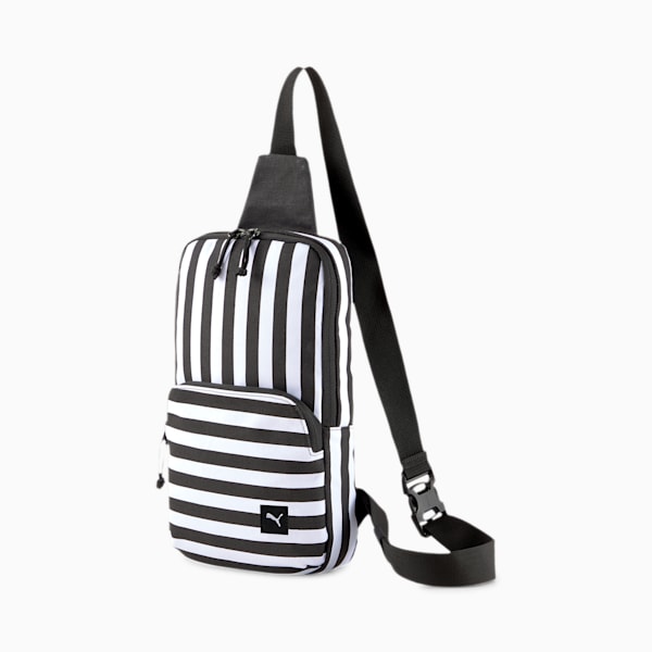 PUMA x ODIN Crossbody Bag, Puma White-Puma Black-Stripes, extralarge